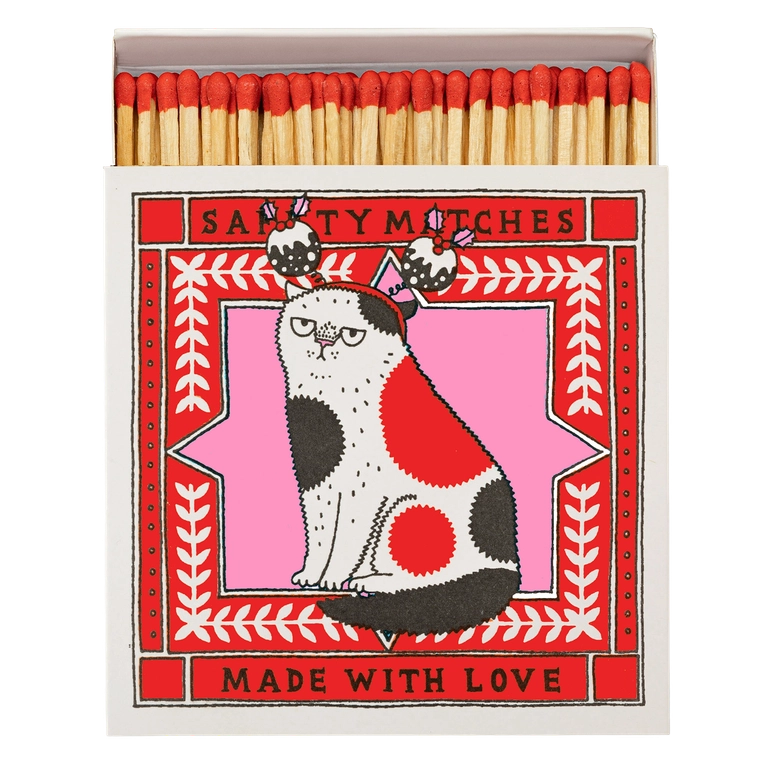 Archivist Safety Matches Festive Cat
