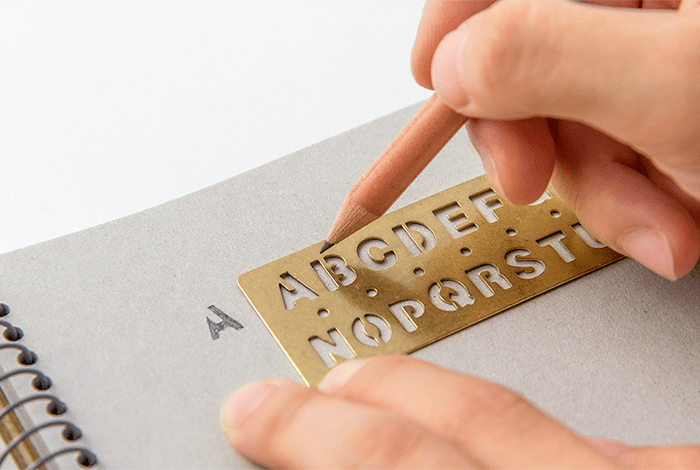 Travelers Company Brass Template Bookmark Alphabet