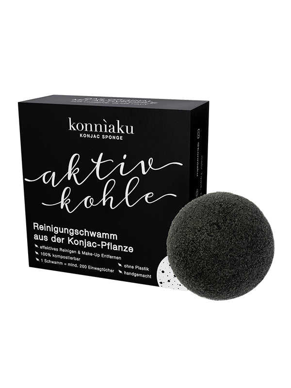 konnìaku Konjac Schwamm Aktivkohle