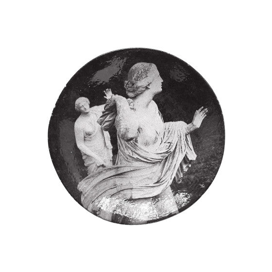 Astier de Villatte Dessert Saucer with Garden and Statues Villa Médicis 13.7 cm x 13.7 cm x 1.7 cm
