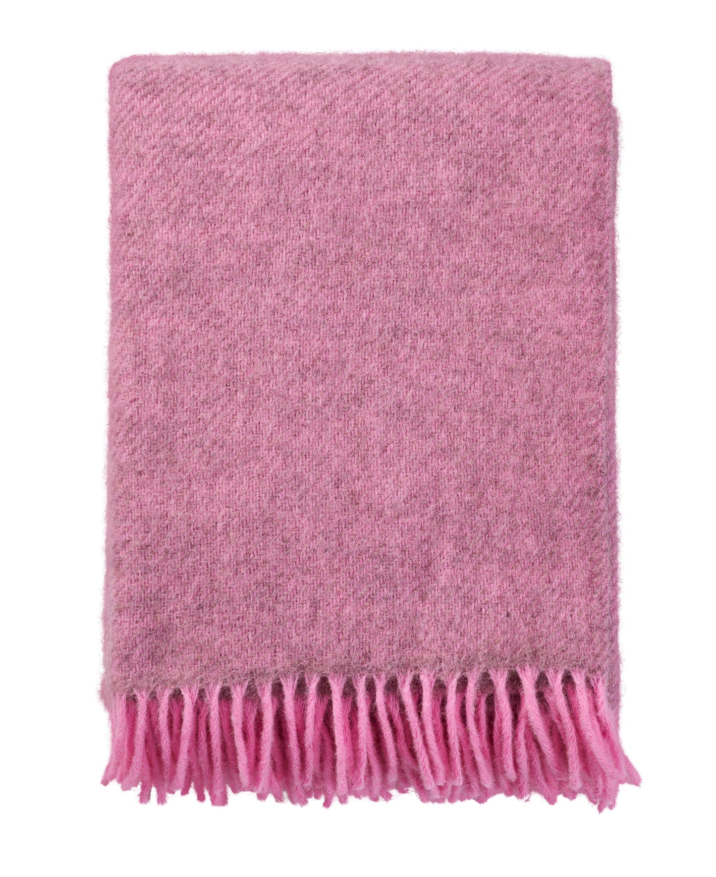 Klippan Yllefabrik Gotland Woven Wool Throw Pink