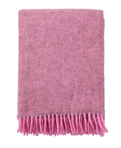Klippan Yllefabrik Gotland Woven Wool Throw Pink