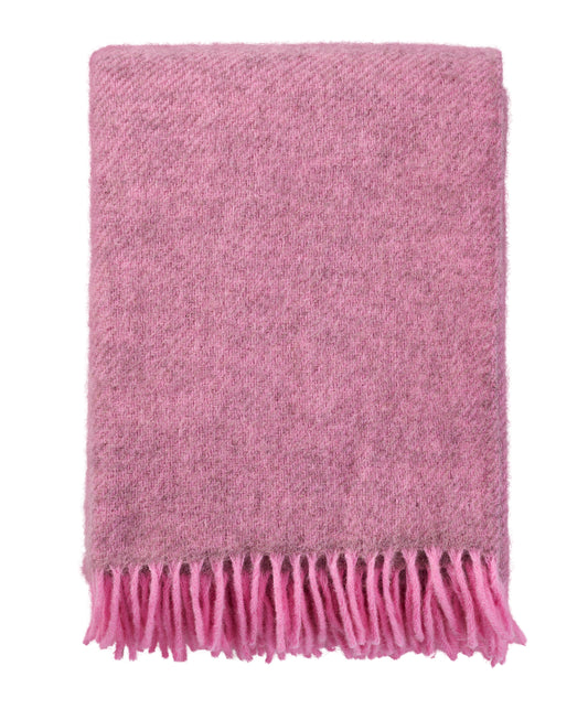Klippan Yllefabrik Gotland Woven Wool Throw Pink