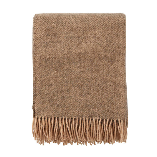 Klippan Yllefabrik Gotland Woven Wool Throw Beige