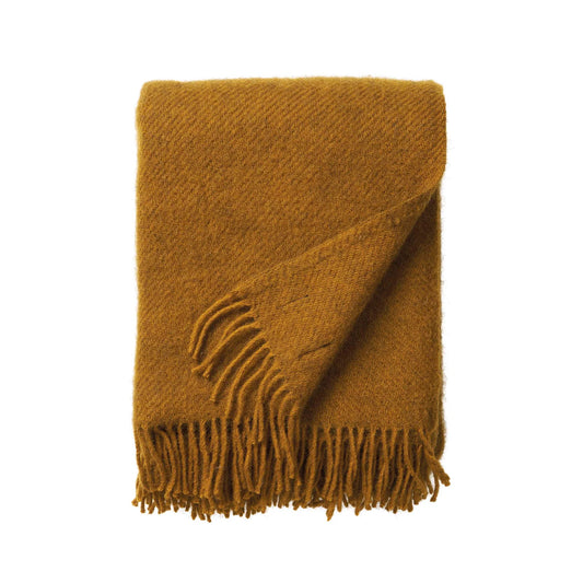 Klippan Yllefabrik Gotland Woven Wool Throw Caramel