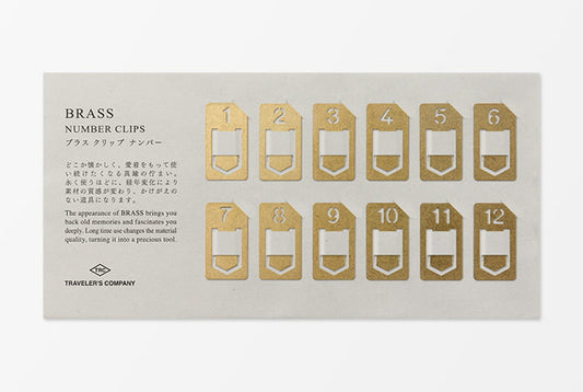 Travelers Company Brass Number Clips 1-12