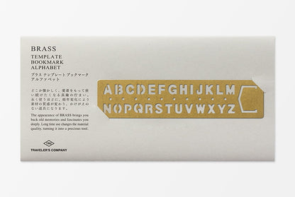 Travelers Company Brass Template Bookmark Alphabet