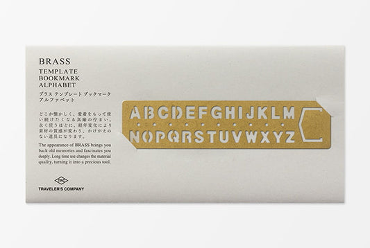 Travelers Company Brass Template Bookmark Alphabet