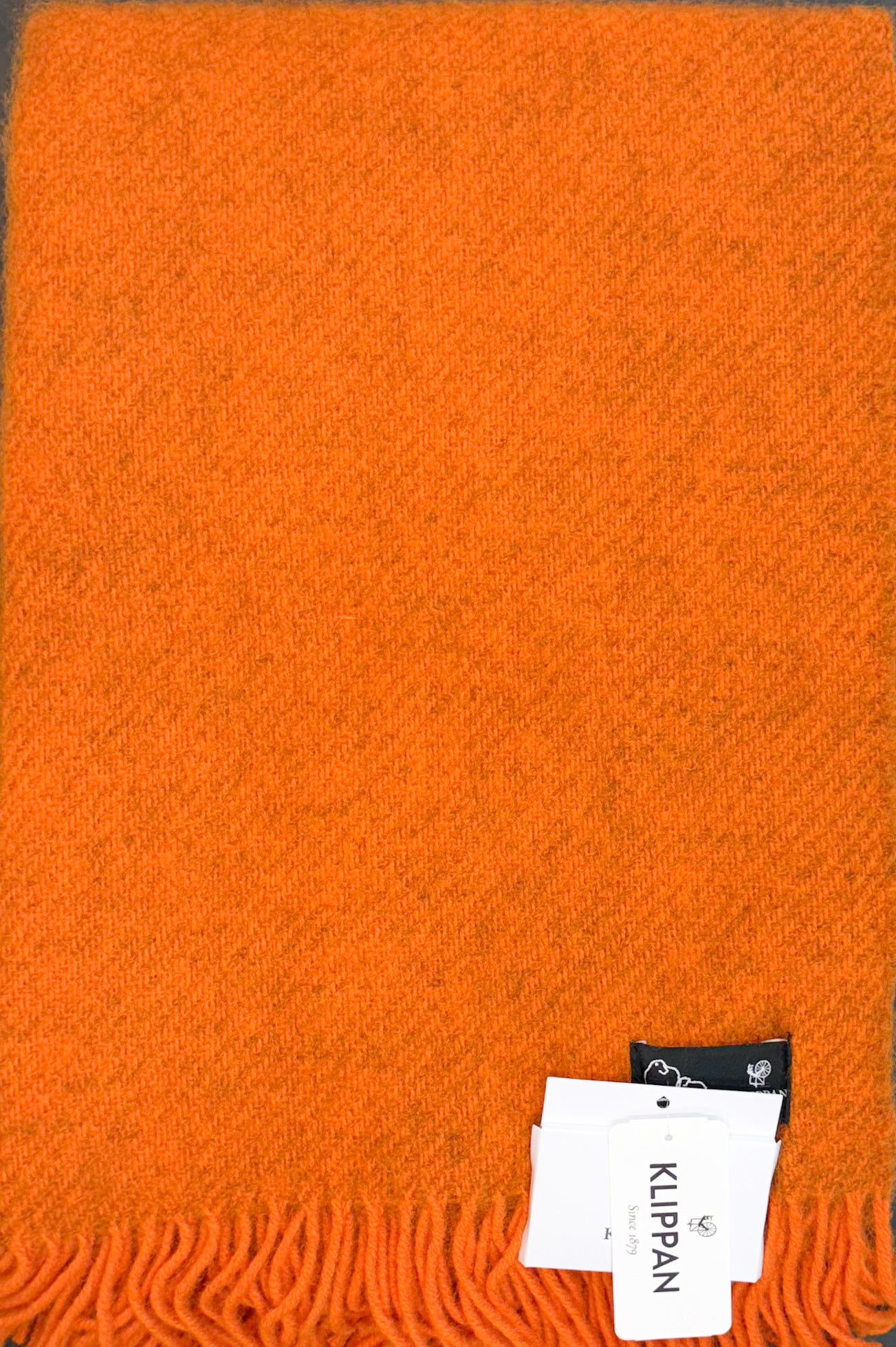 Klippan Yllefabrik Gotland Woven Wool Throw Orange