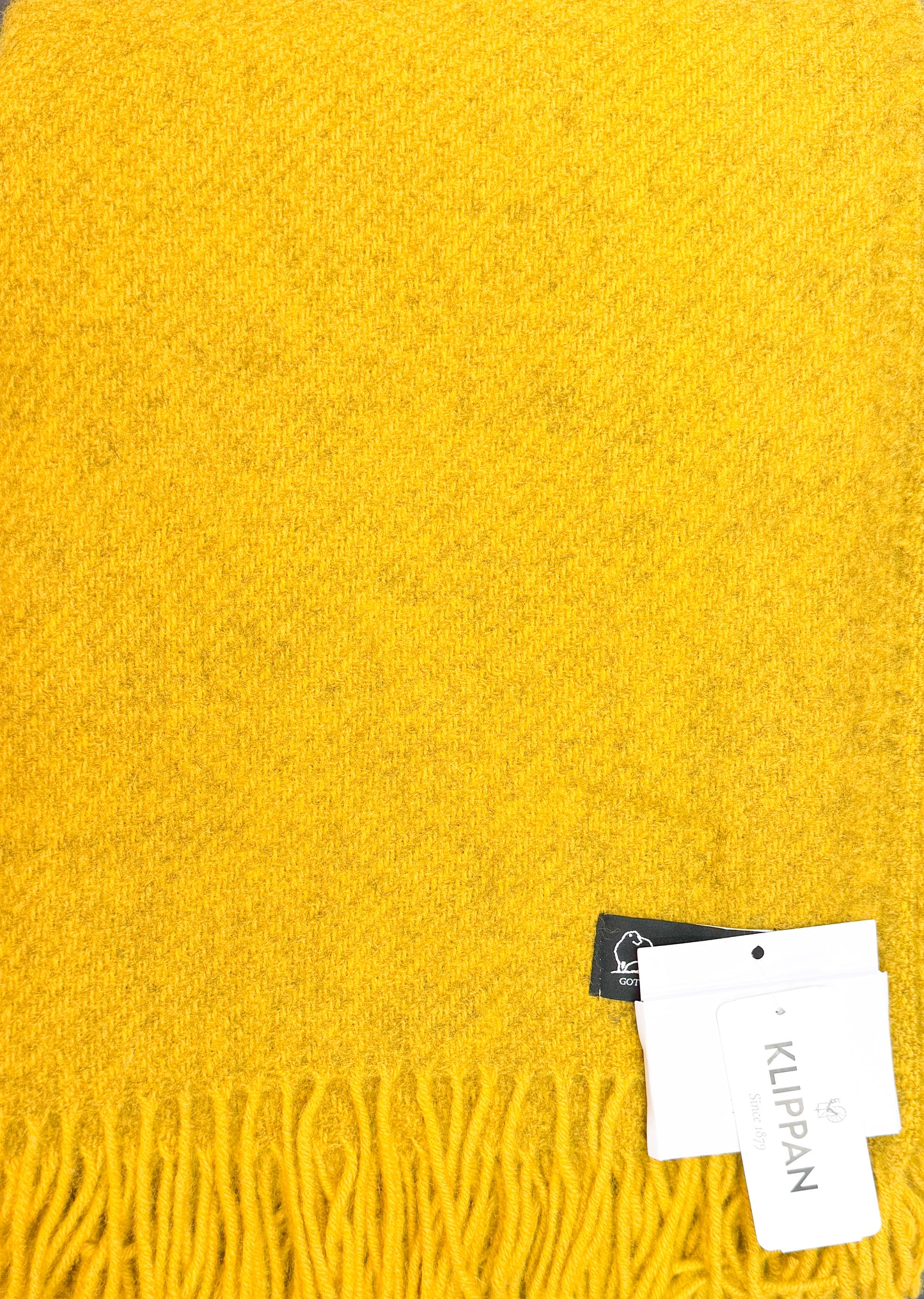 Klippan Yllefabrik Gotland Woven Wool Throw Yellow