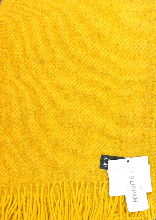 Klippan Yllefabrik Gotland Woven Wool Throw Yellow