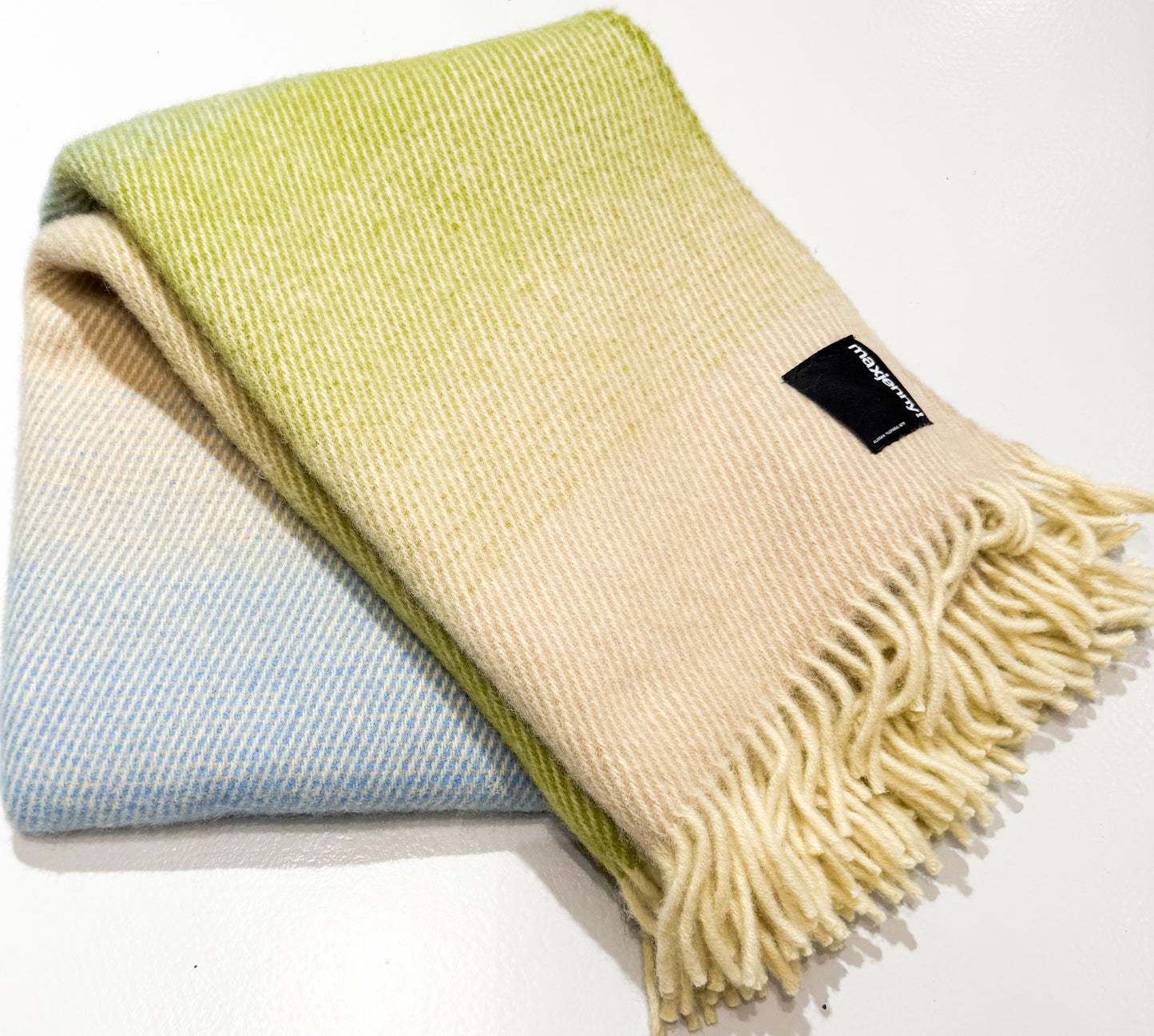 Klippan Yllefabrik Woven Throw Aurora Greenish Blue