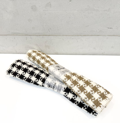 Klippan Yllefabrik Gotland Wool Cushion Cover Dogtooth Black