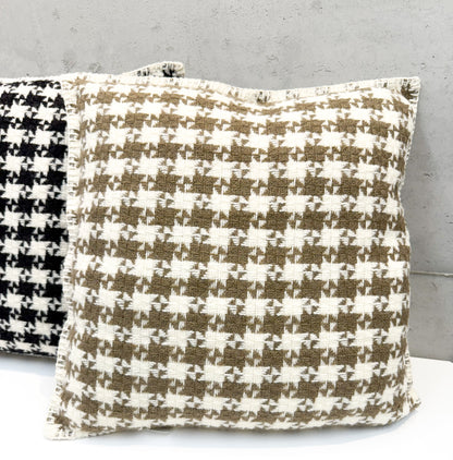 Klippan Yllefabrik Gotland Wool Cushion Cover Dogtooth Mud