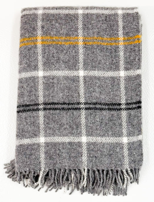 Klippan Yllefabrik Wolldecke Tartan dark grey