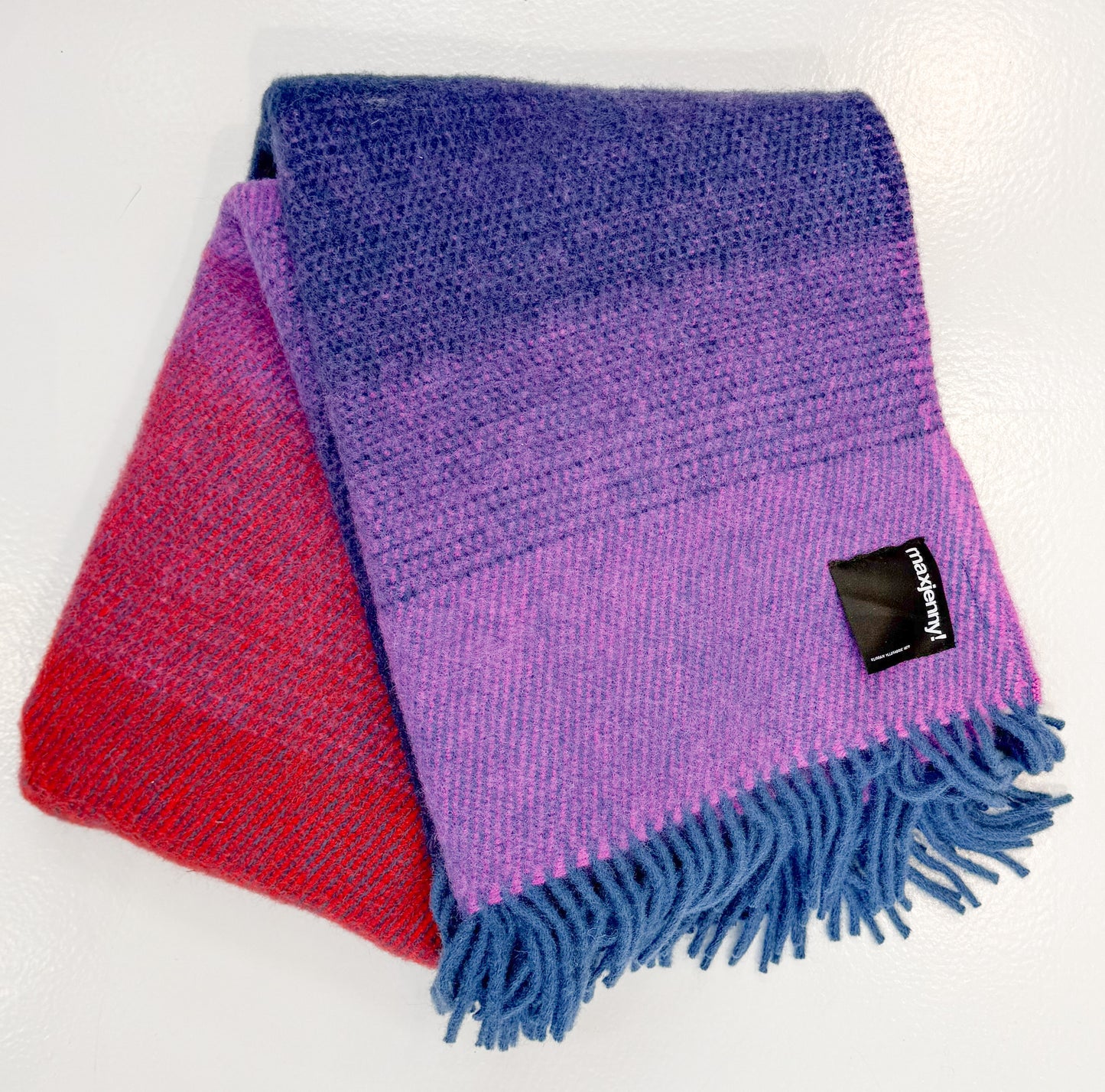 Klippan Yllefabrik Woven Throw Aurora Purple Blue