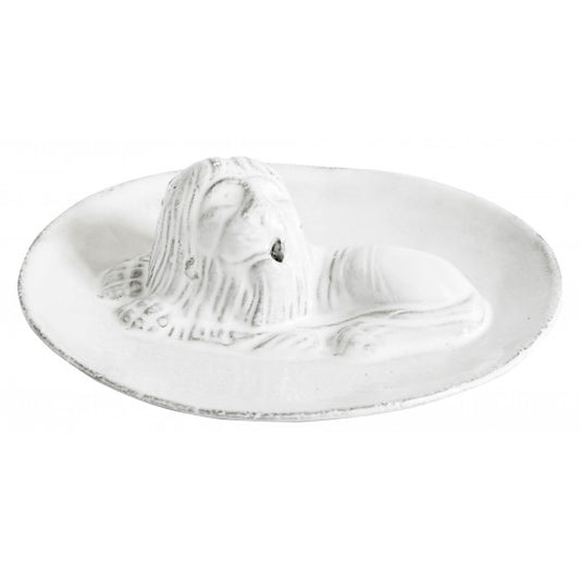 Astier de Villatte Lion Incense Holder on Saucer Lion