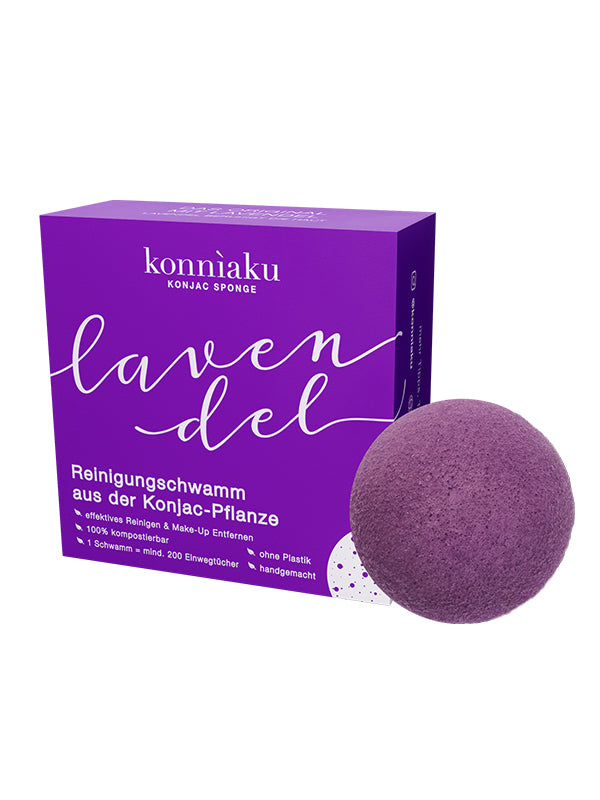 konnìaku Konjac Schwamm Lavendel