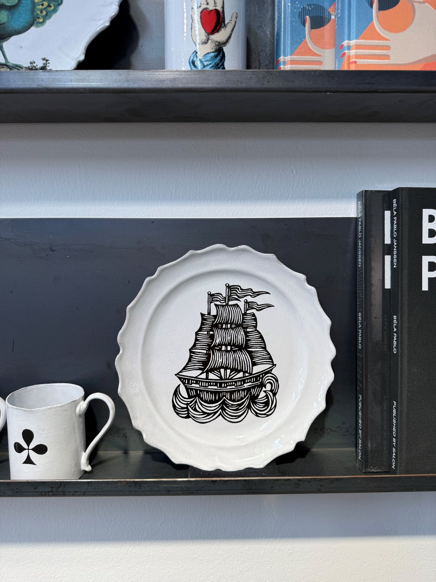 Astier de Villatte Large NYC Ship Plate 25 cm x 26 cm x 3 cm